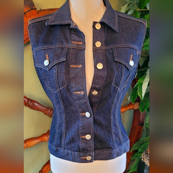 Fcuk Jean's Fitted Jean Vest - Picture 1 of 2